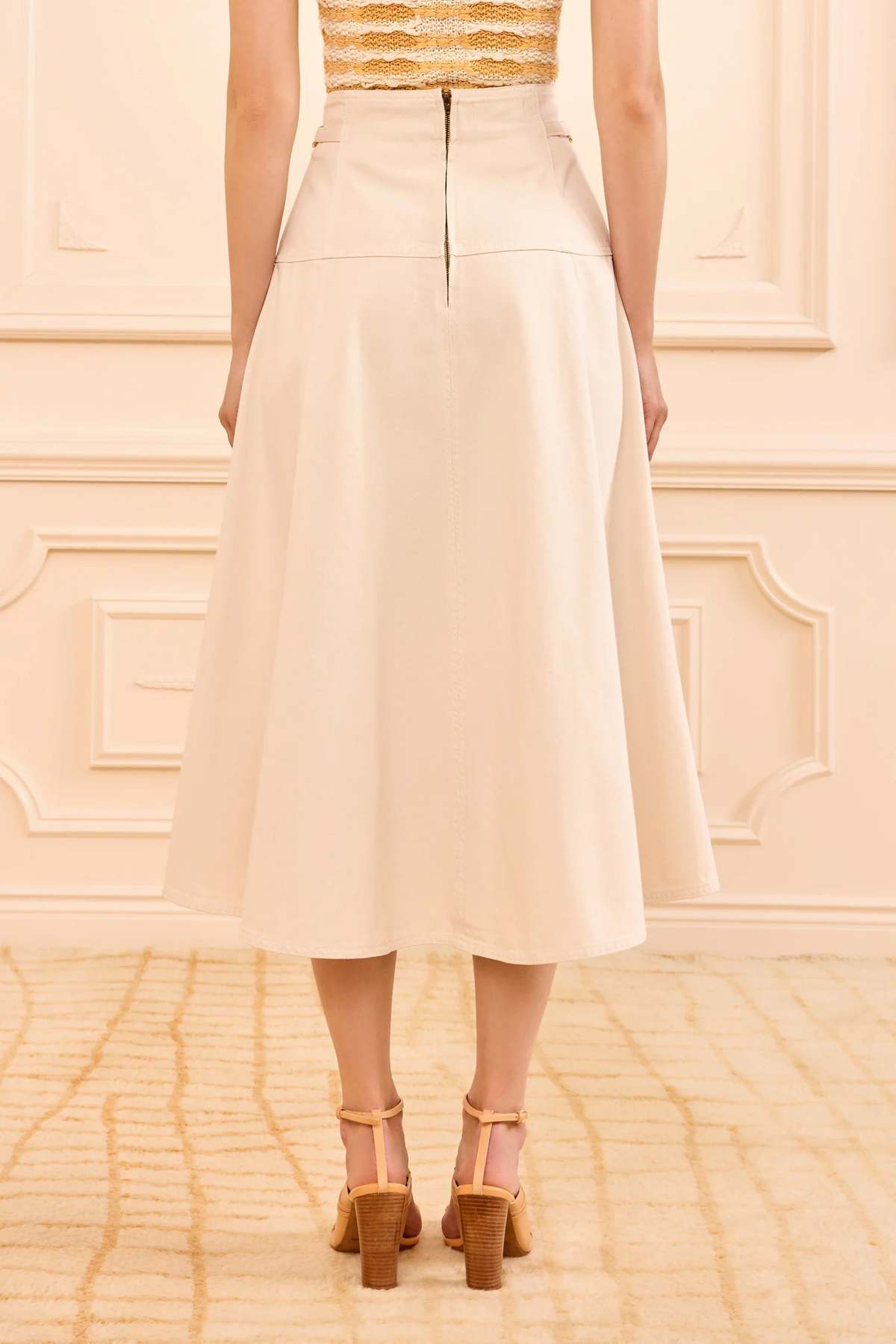 Ulla Johnson Brigette Denim Midi Skirt - Cowrie - Image 3 of 4