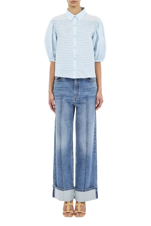 Ulla Johnson Cordelia Button Up Top - Adriatic