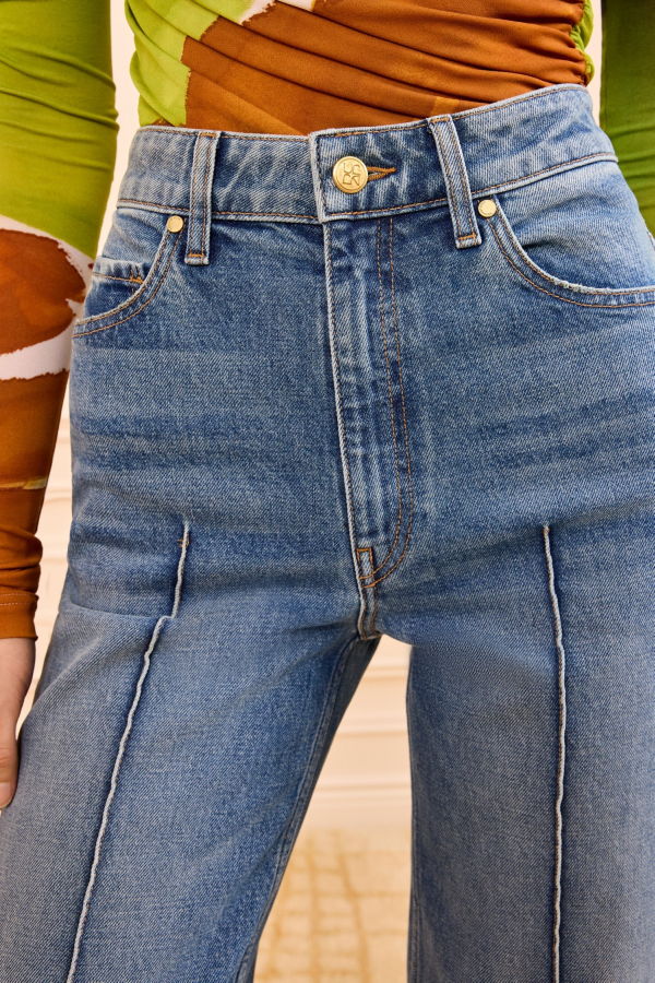 Ulla Johnson Genevieve Stretch Pintuck Jeans - Danube