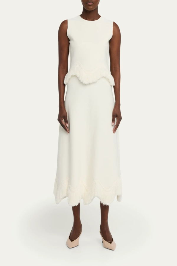 Ulla Johnson Koa Knit Fringe Top - Cowrie