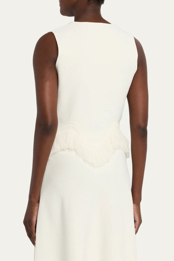 Ulla Johnson Koa Knit Fringe Top - Cowrie