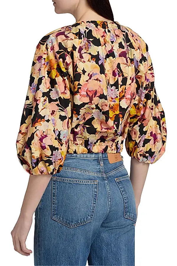 Ulla Johnson Lucie Bubble Sleeve Top - Night Bloom