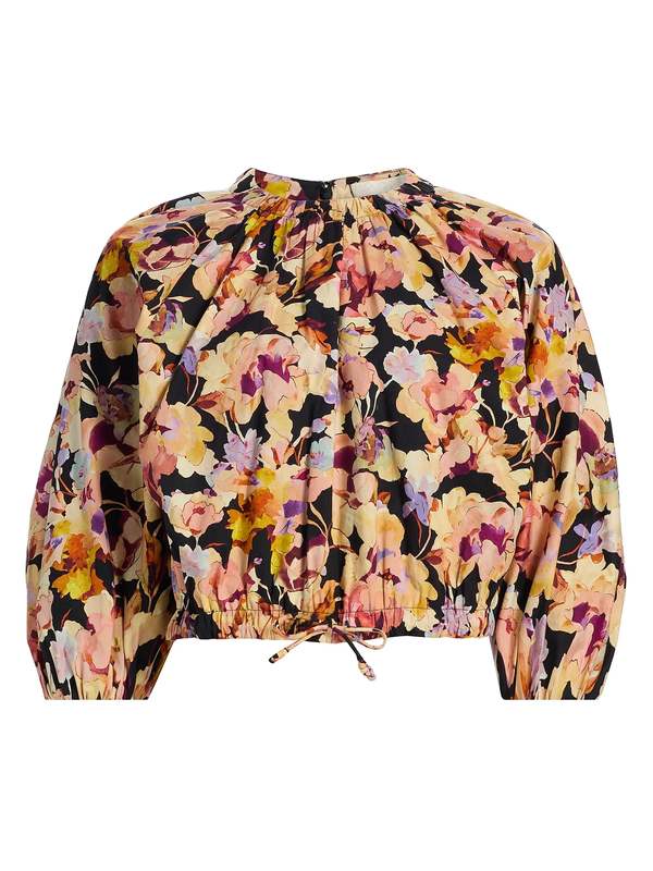 Ulla Johnson Lucie Bubble Sleeve Top - Night Bloom