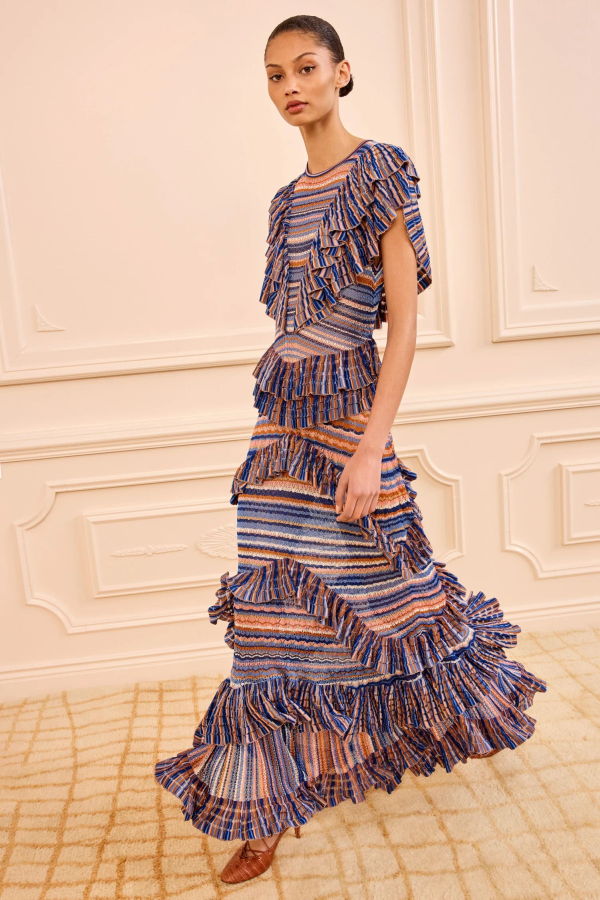 Ulla Johnson Raina Ruffle Knit Dress - Sunset