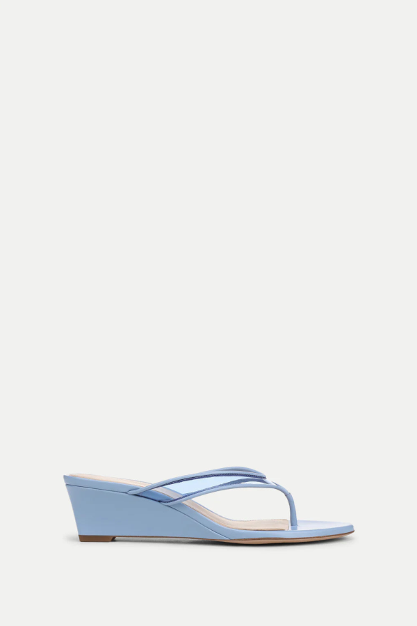 Veronica Beard Clea Wedge Sandal - Blue Jay