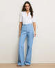 Veronica Beard Crosbie Flap-Pocket Slim Wide-Leg Jeans - Bayside - Thumbnail 1
