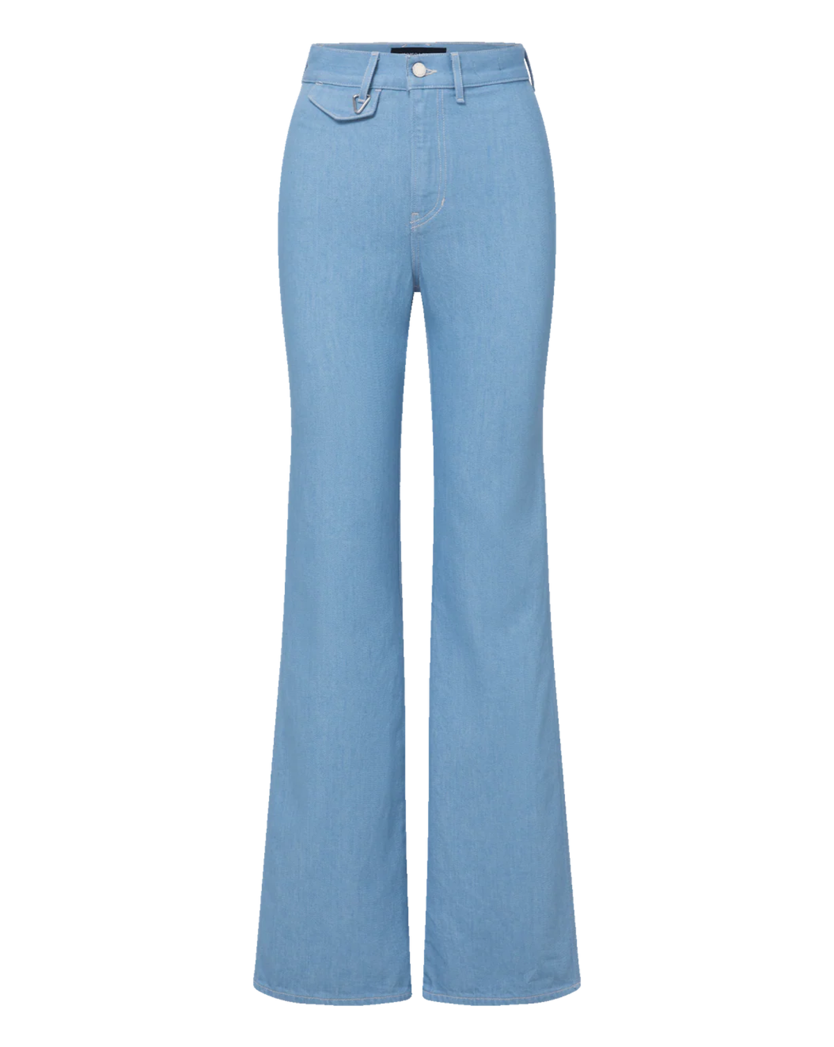 Veronica Beard Crosbie Flap-Pocket Slim Wide-Leg Jeans - Bayside - Image 3 of 3