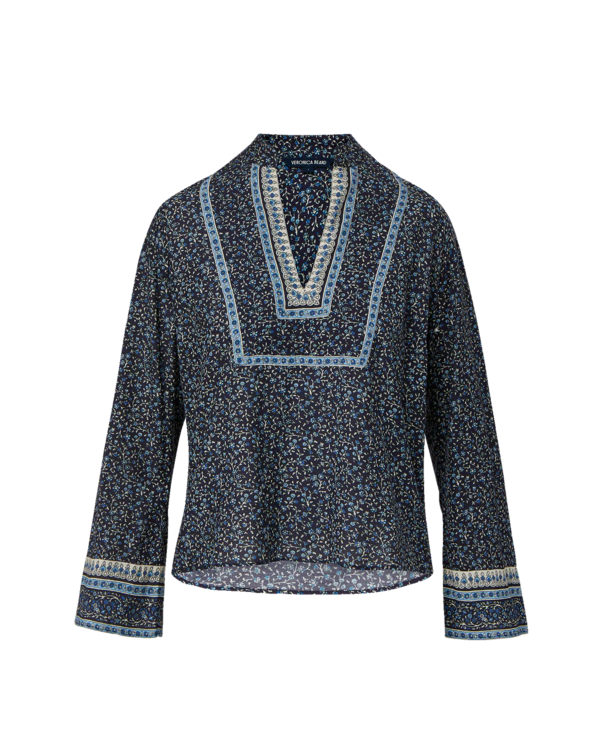 Veronica Beard Cyra Tunic Top - Navy Multi