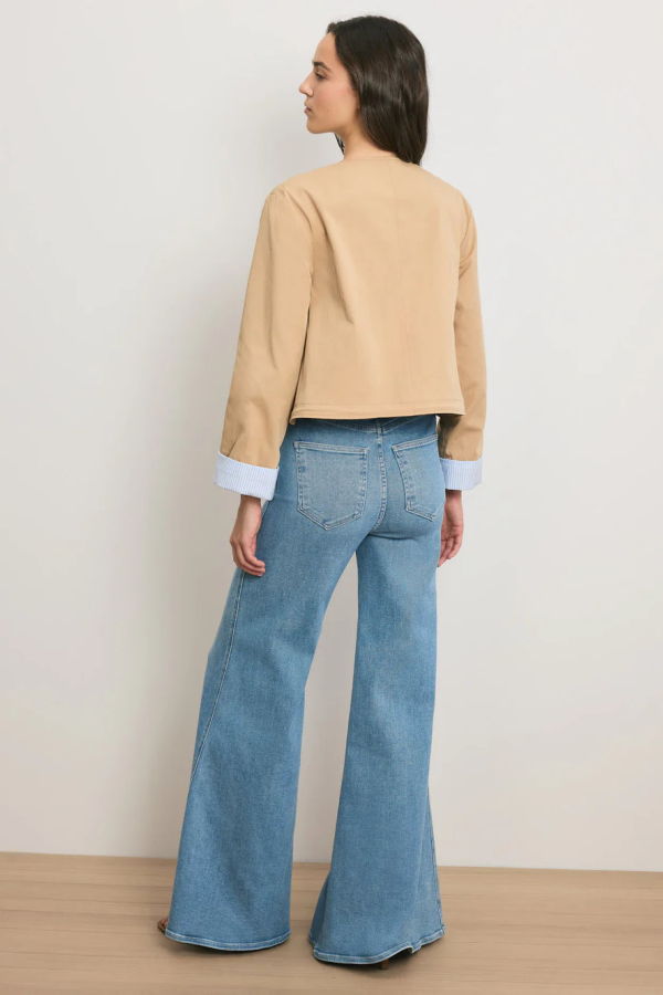 Veronica Beard Gala Cropped Utility Jacket - Khaki