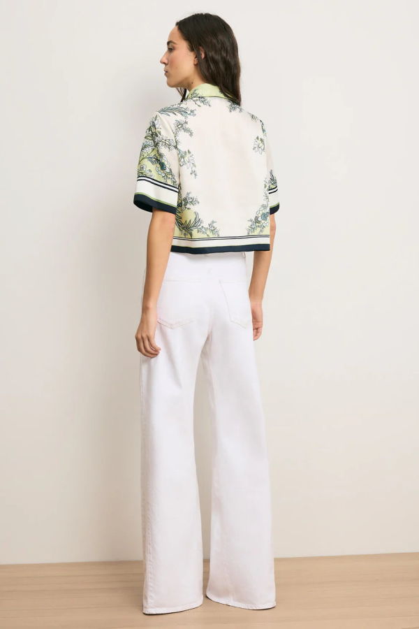 Veronica Beard Spruce Button-Down Shirt - Light Pistachio Multi