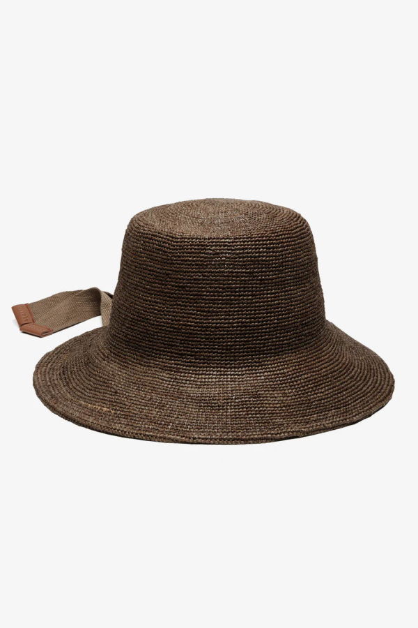 WYETH Cassis Raffia Bucket Hat