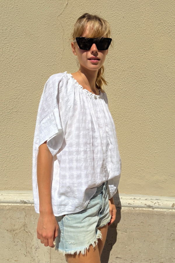 Two White Khadi Check Shirt