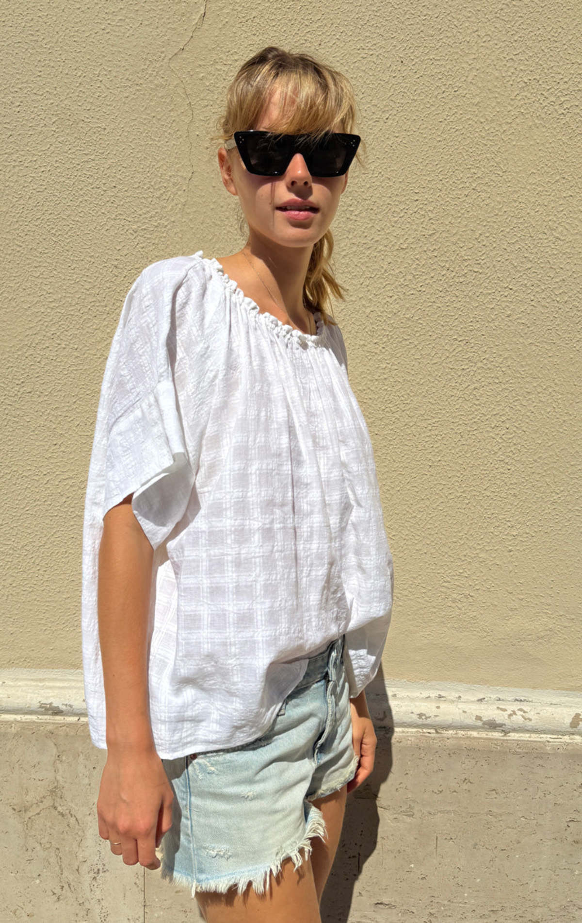 Two White Khadi Check Shirt - Image 1 of 5