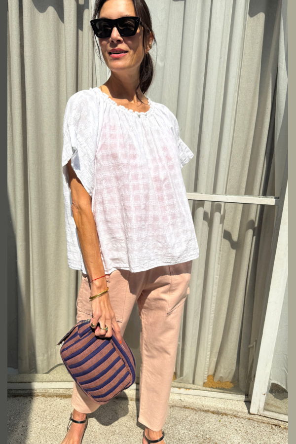 Two White Khadi Check Shirt