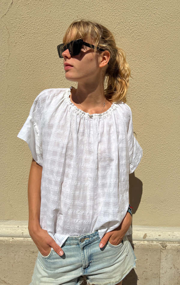 Two White Khadi Check Shirt