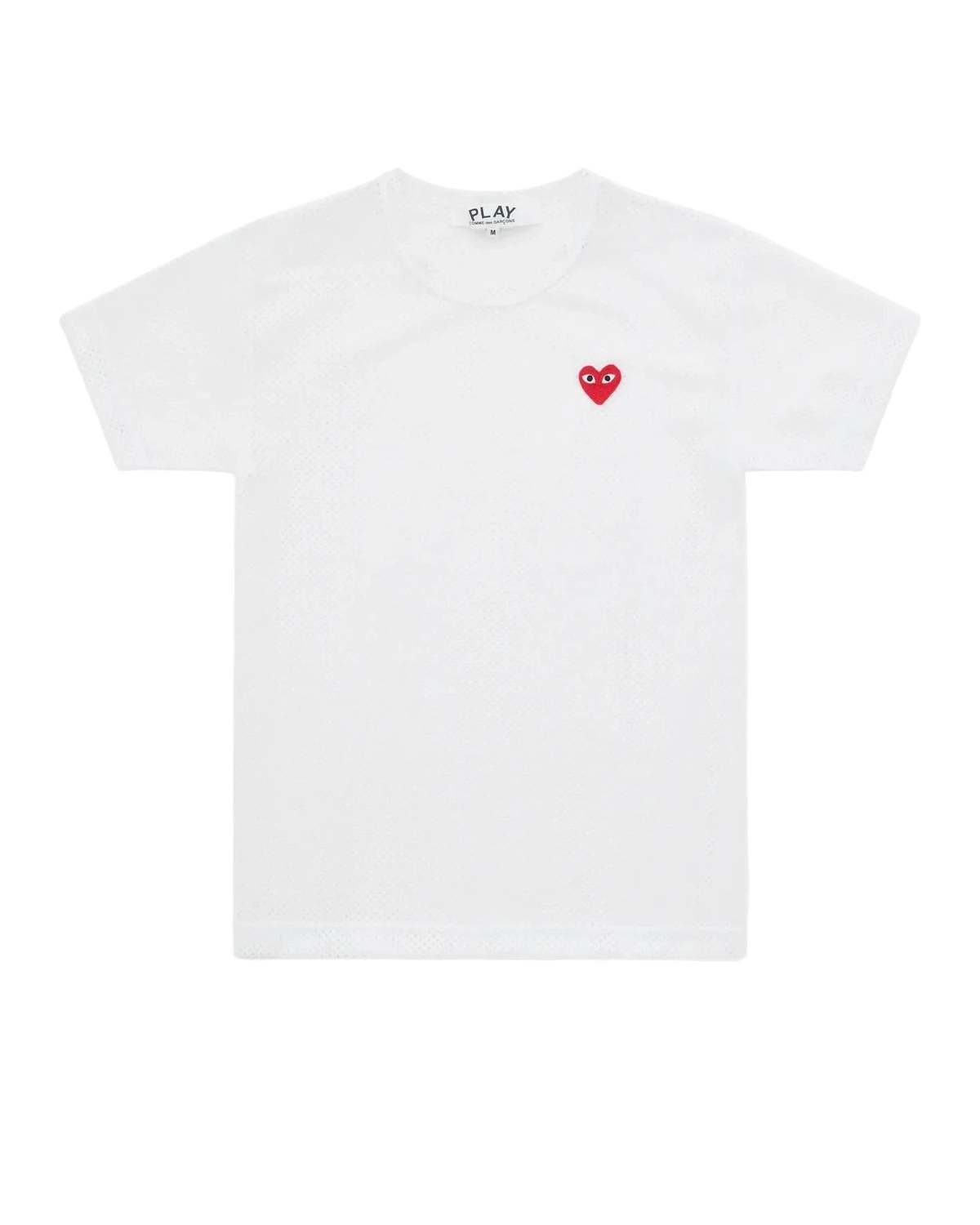 Comme des Garçons Mesh Red Heart Tee - Image 1 of 2