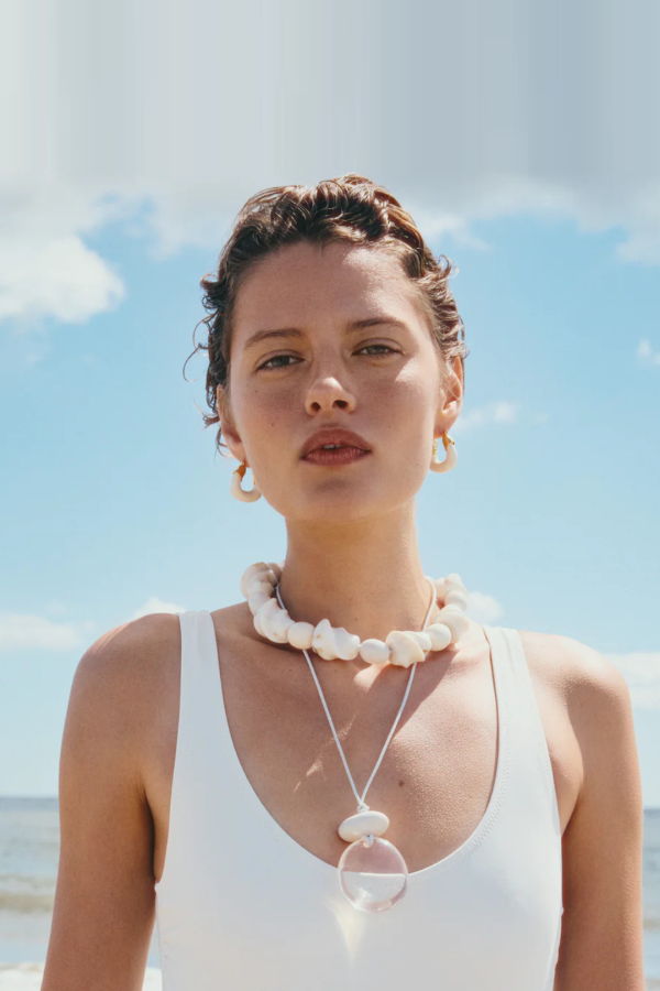 Lizzie Fortunato Mini Organic Hoops - Alabaster