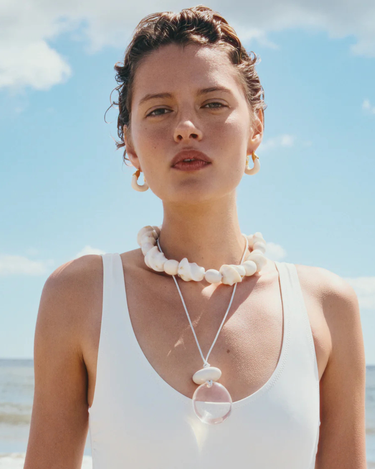 Lizzie Fortunato Mini Organic Hoops - Alabaster - Image 2 of 2