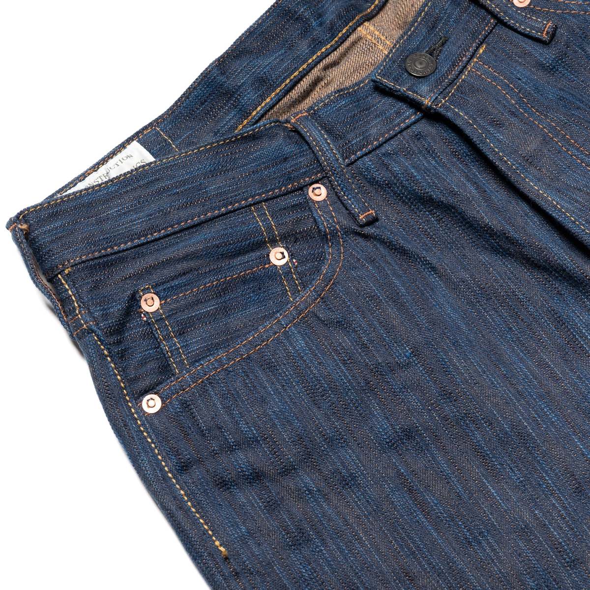 Studio D'Artisan D1905S "Awa Sho-ai Kakishibu" 15oz Natural Indigo Kakishibu Selvedge Denim Regular Straight Jeans - Image 5 of 17