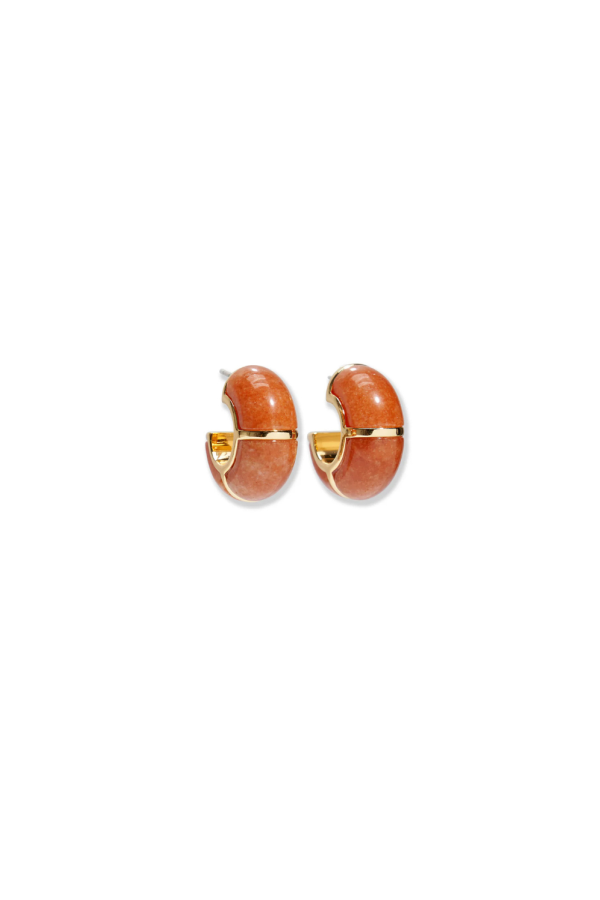 Lizzie Fortunato Zellige Hoops - Peach Aventurine