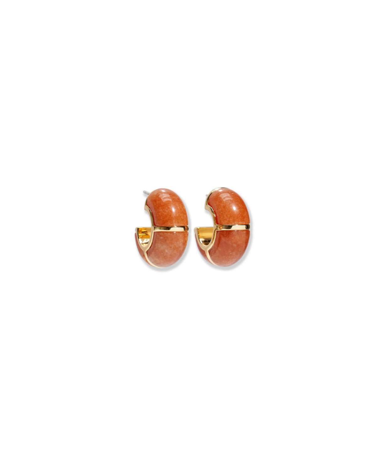 Lizzie Fortunato Zellige Hoops - Peach Aventurine - Image 1 of 4