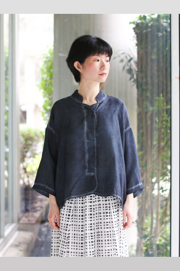 Aequamente Cold-Dye Silk Pullover Dress