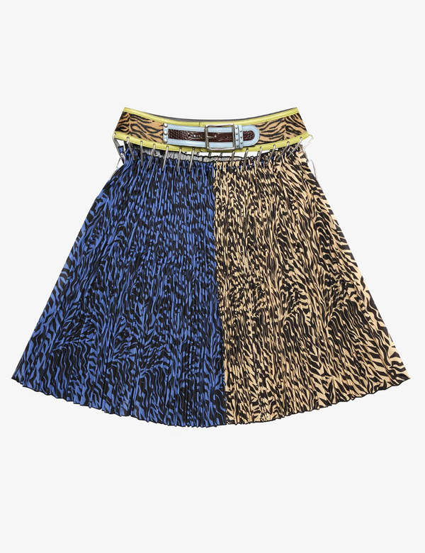Chopova Lowena Totally Tiger Knee Carabiner Skirt