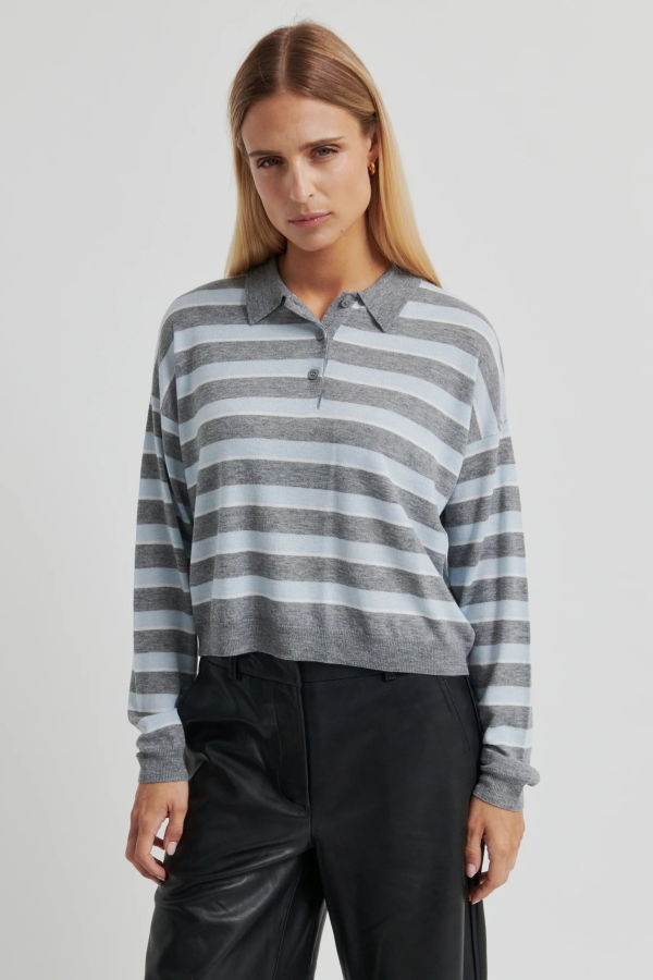 Second Female Miley Knit Rugby Collar Top