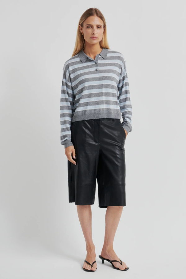 Second Female Miley Knit Rugby Collar Top