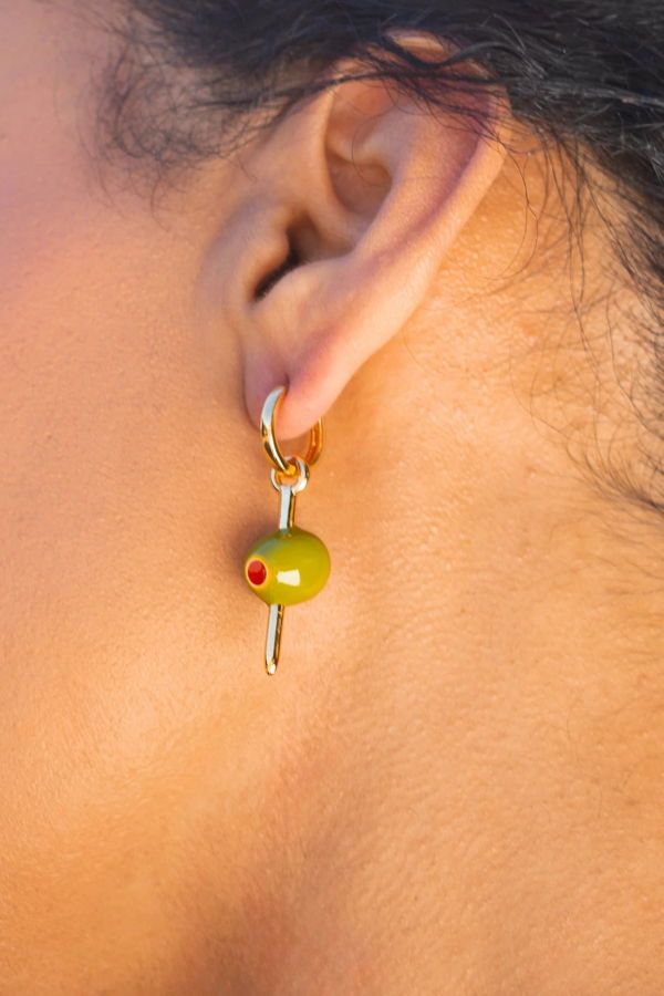 Peter + June Olive Hoops Earrings