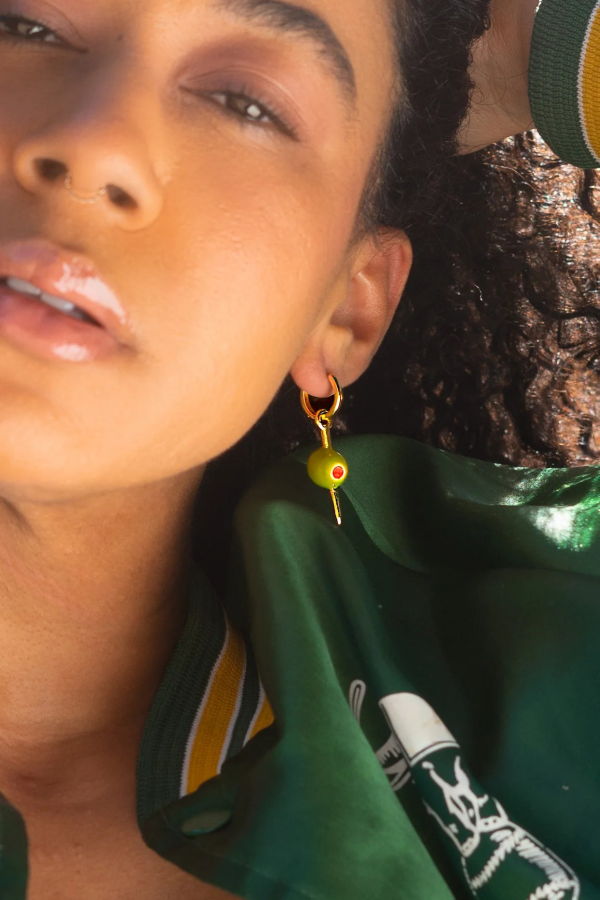 Peter + June Olive Hoops Earrings