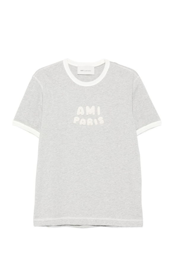 Ami Alexandre Mattiussi Logo Cotton T-Shirt - Gray
