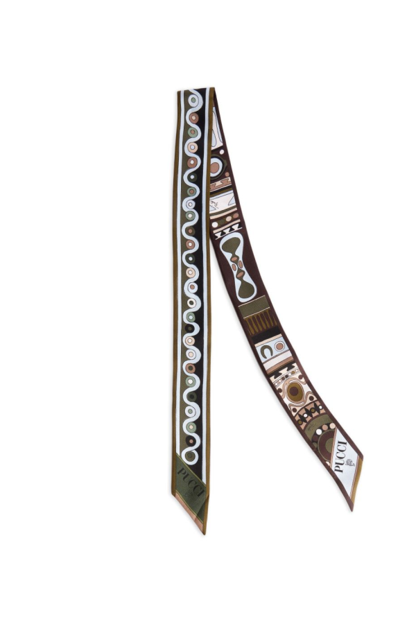 PUCCI Printed Silk Foulard Scarf - Khaki