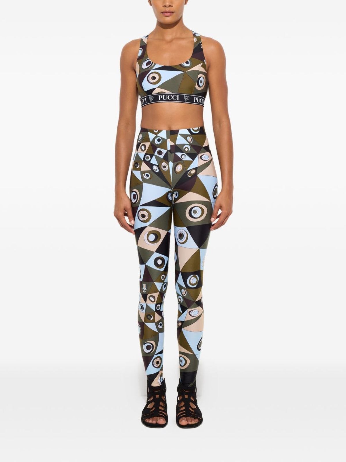 PUCCI Printed Bralette - Khaki - Image 2 of 5