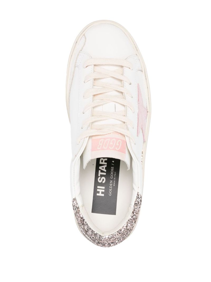 Golden Goose Hi Star Leather Sneakers - Pink