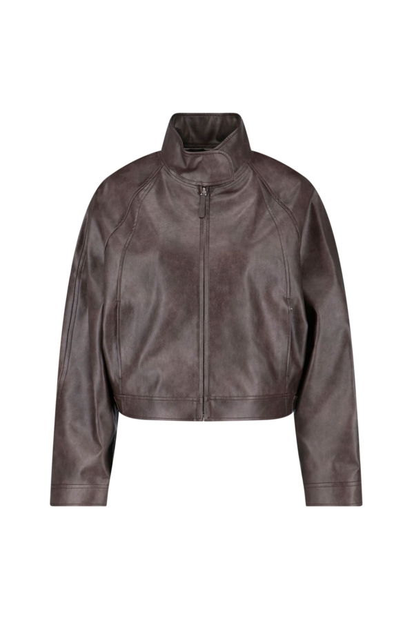 LOW CLASSIC Stand Collar Jacket - Brown