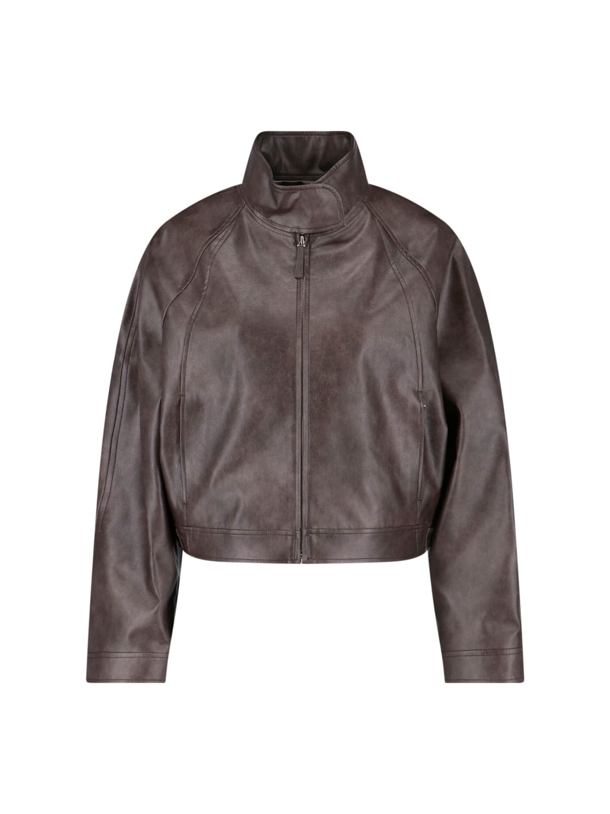 LOW CLASSIC Stand Collar Jacket - Brown - Image 1 of 5