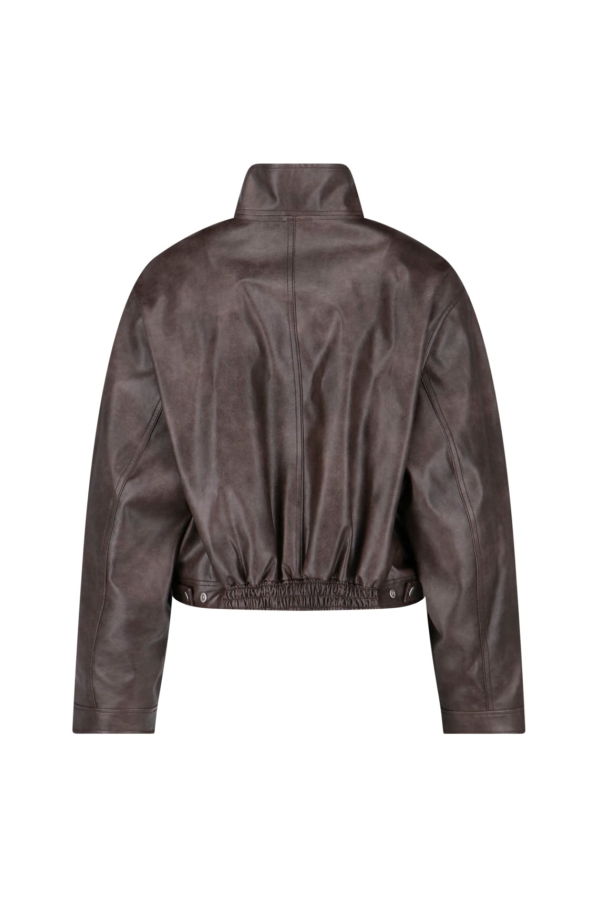 LOW CLASSIC Stand Collar Jacket - Brown