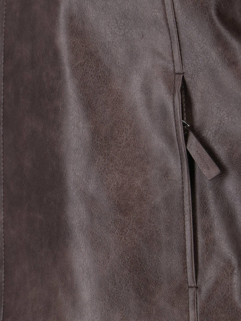 LOW CLASSIC Stand Collar Jacket - Brown