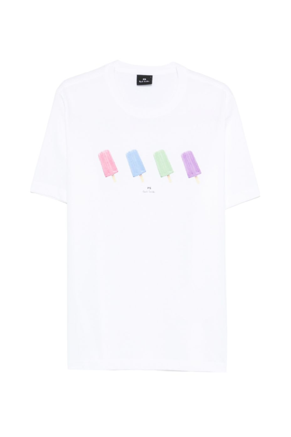 PAUL SMITH Printed Cotton T-Shirt - White