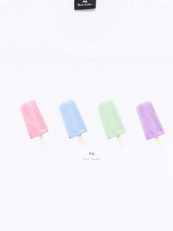 PAUL SMITH Printed Cotton T-Shirt - White