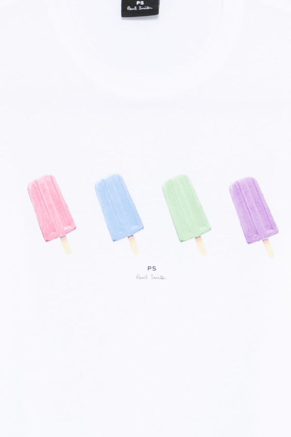 PAUL SMITH Printed Cotton T-Shirt - White