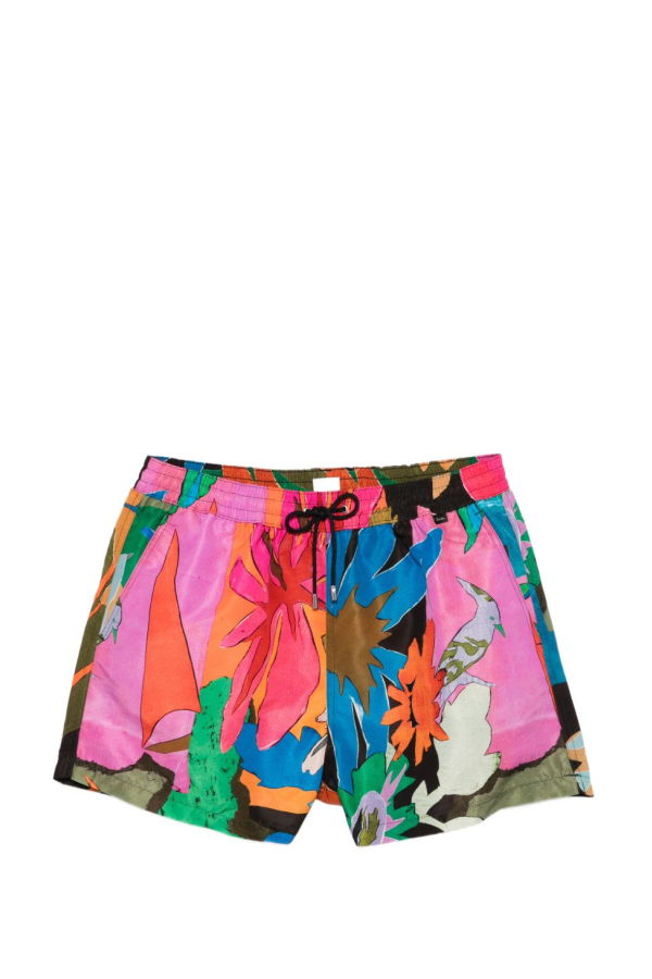 PAUL SMITH Printed Swim Shorts - Black / Multicolor
