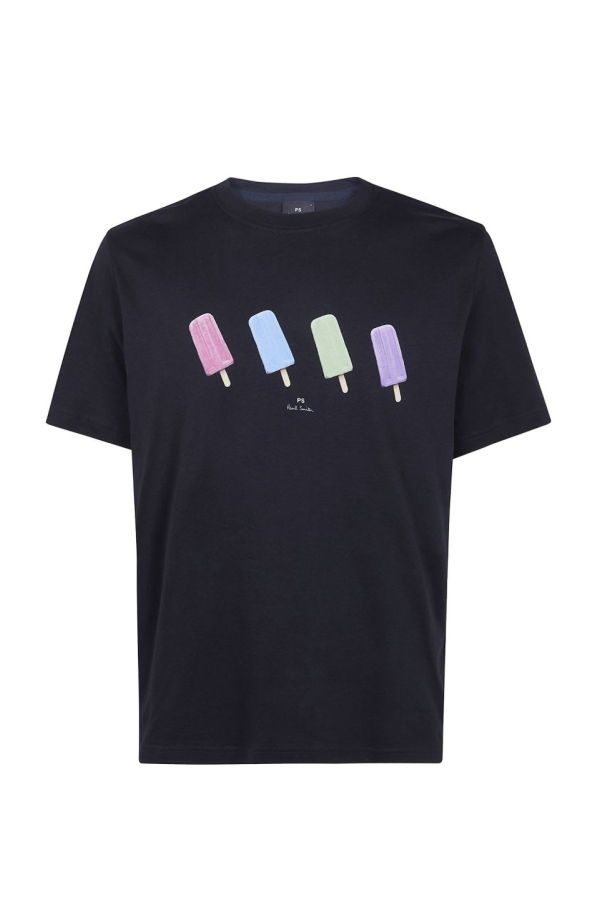 PAUL SMITH Printed Cotton Graphic T-Shirt - Black
