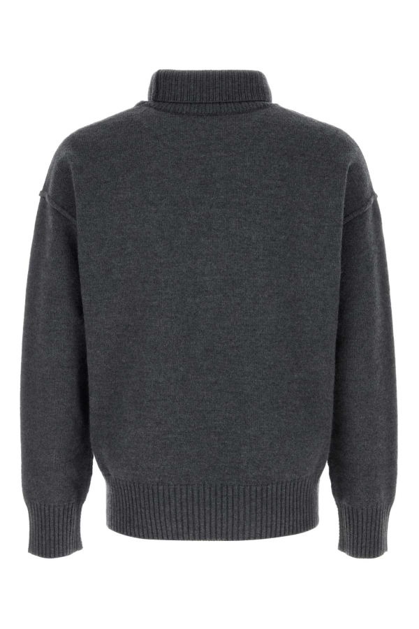 Ami Alexandre Mattiussi Dark Grey Wool Sweater - Dark Grey