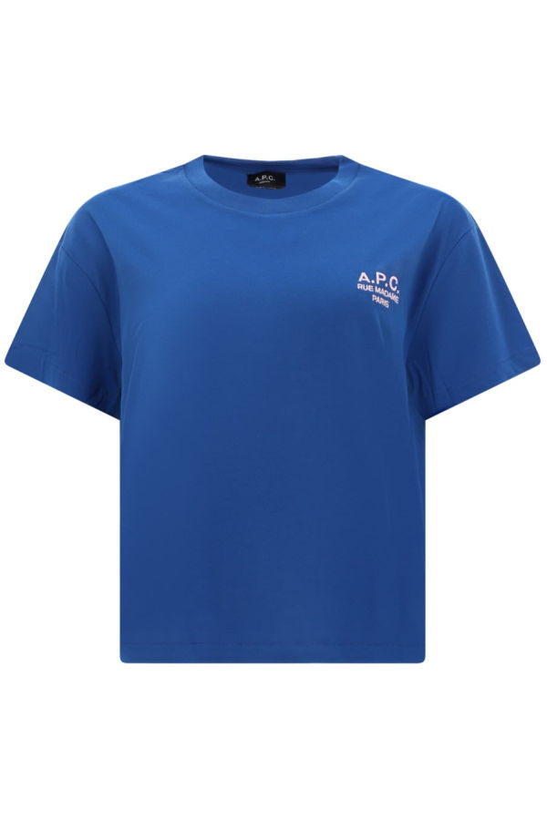 A.P.C. T-shirt With Logo Tee - Blue