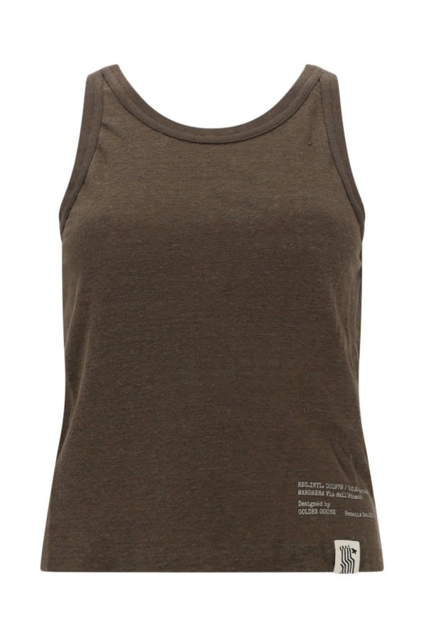 Golden Goose Linen Camisole Top - Brown