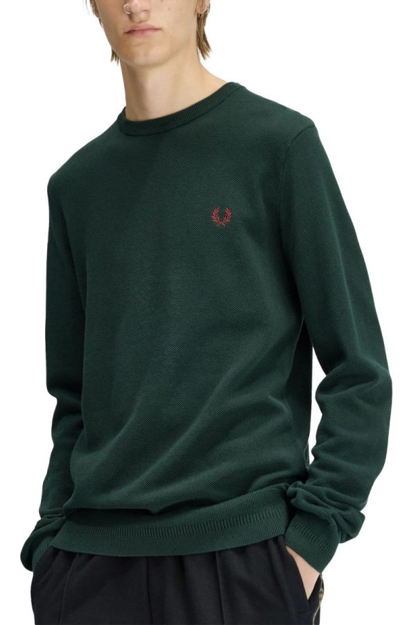Fred Perry Jersey With Logo Sweater - Green