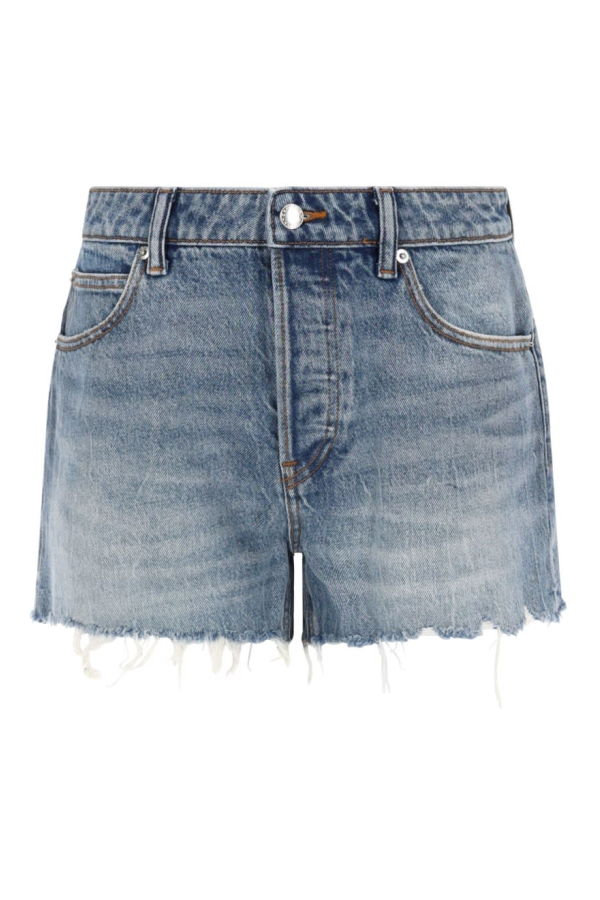 ALEXANDER WANG Bite Worn Effect Shorts - Blue