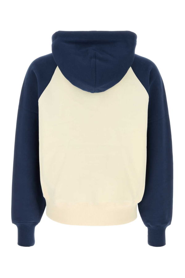 Ami Alexandre Mattiussi Two-Tone Cotton Sweatshirt - Blanc Creme Encre
